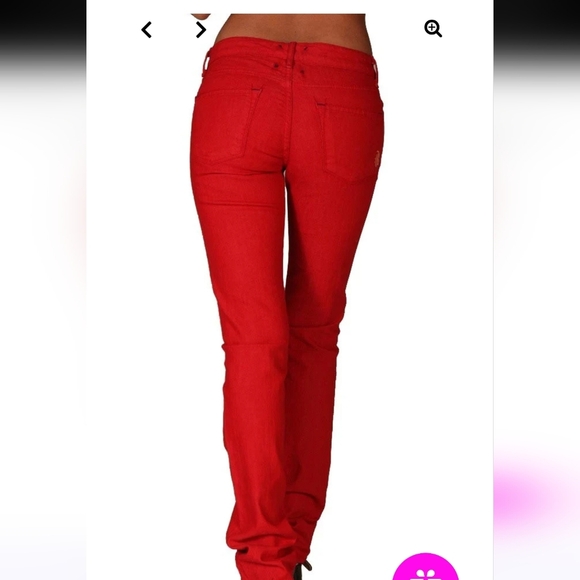 NWOT Vintage Y2K Rich & Skinny Sleek Red Jeans - Picture 7 of 8